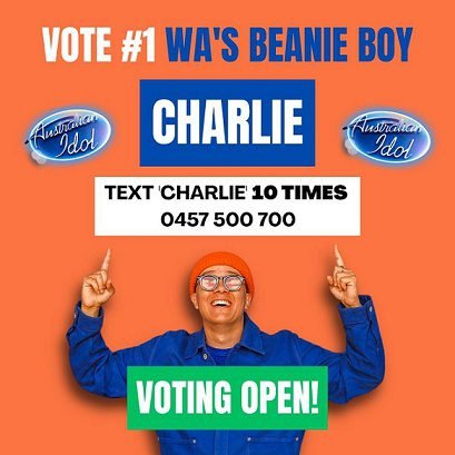 Charlie-Moon Meader Australian Idol 2026 Top 10 Vote Text 23 March 2026