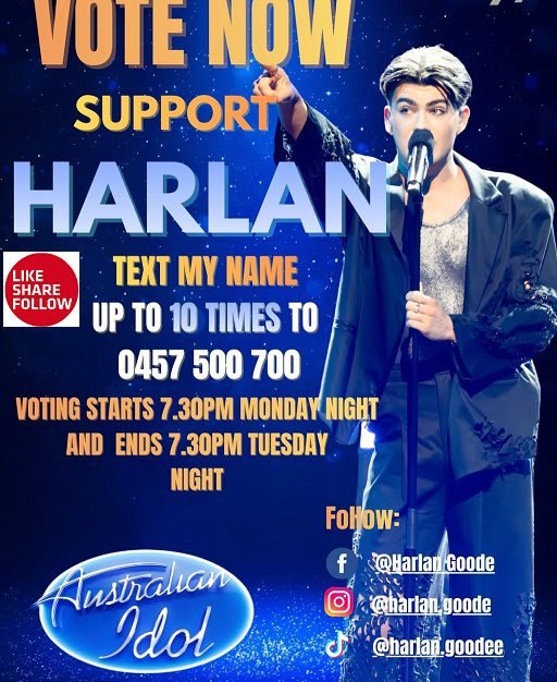How to Vote for Harlan Goode Australian Idol 2026 Live shows Vote Text Number