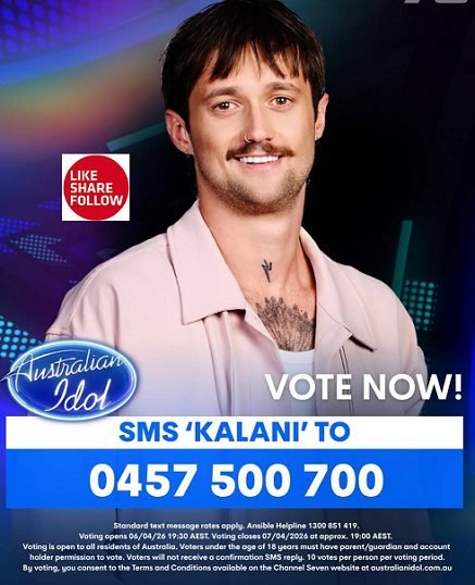 How to Vote for Kalani Artis Australian Idol 2026